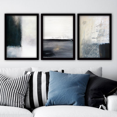 Elegant Decorative Framed Painting Set (3 Pieces), 13.8 x 17.7 inches Each | 100% MDF Art with Durable Plastic Frame, Thickness: 0.8 inches | Perfect for Home Decor, Living Room & Office Aesthetic