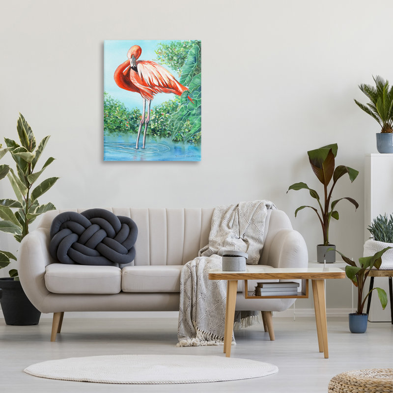 «Flamingo & Lush Nature» par Christine Reichow, H 40 po x l 30 po