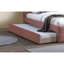 Lit contemporain avec tête de lit et lit gigogne rembourrés roses pour la décoration de chambre à coucher