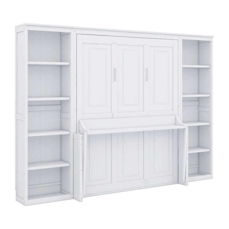 Lit escamotable avec bureau et bibliothèque Murphy, Lit double
