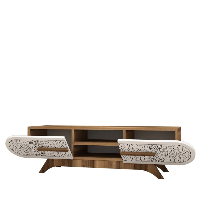 Keikei Unfinished TV Stand, White