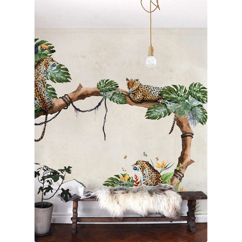 Hayhurst Matte Mural, Green/Brown/Tan, 250 x 250cm