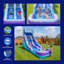 Toboggan aquatique gonflable Herokiddo Ocean Wave de 7,6 m (25 pi) de qualité commerciale avec piscine intégrée et système de drainage pour enfants et adultes (avec souffleur), pour l'intérieur et l'extérieur, les fêtes d'anniversaire, la location, grand format, toutes saisons