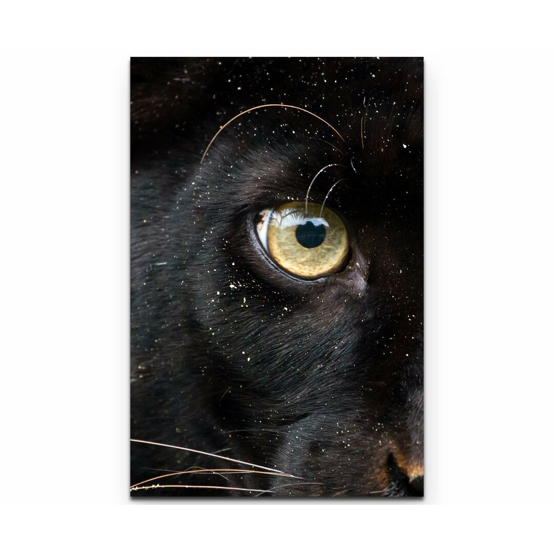 Leinwandbild Panther Auge – Nahaufnahme