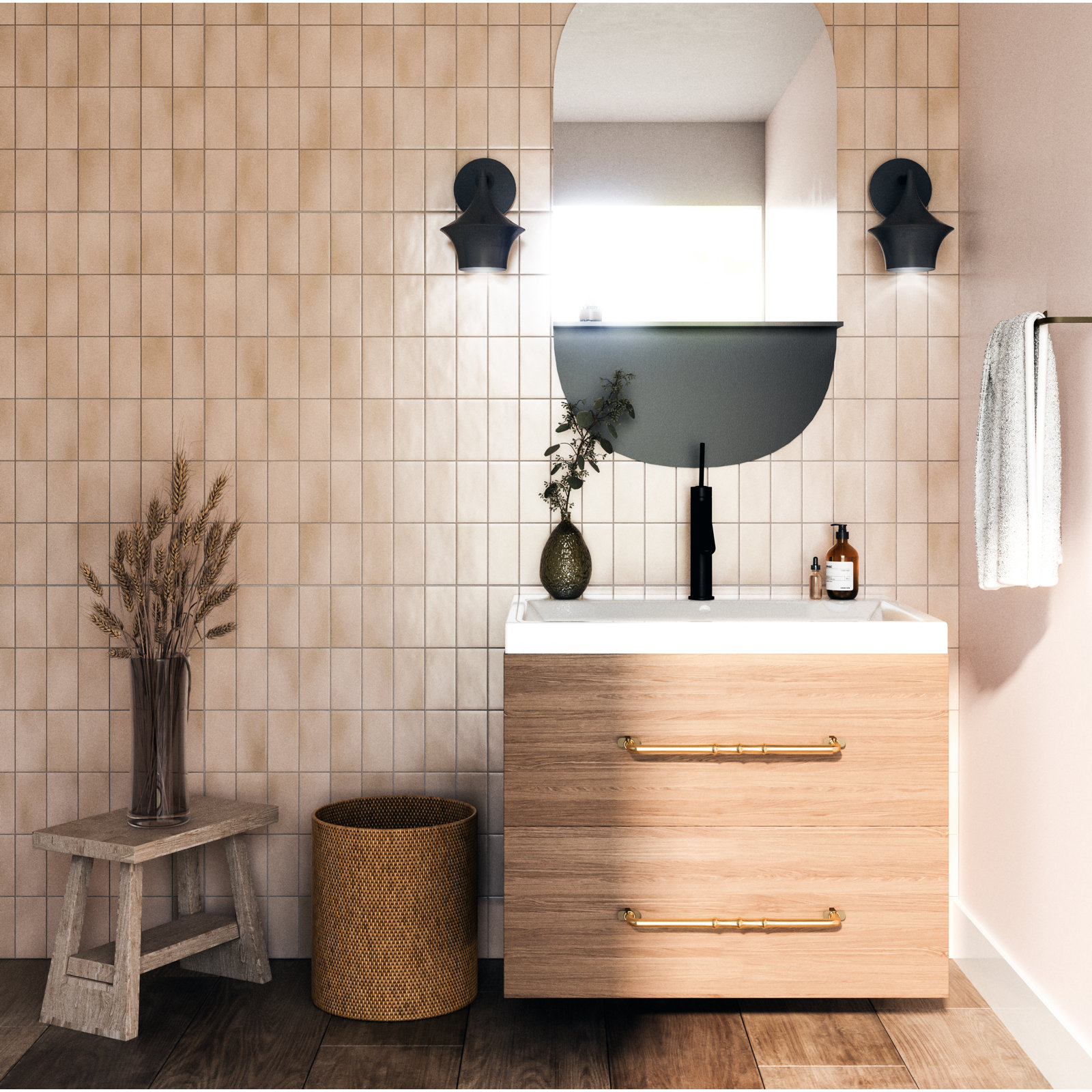 Alexia Single Vanity Light, Matte Black