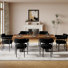 Ensemble de table de salle à manger pour 6 personnes avec table de salle à manger extensible rectangulaire et 6 chaises rembourrées