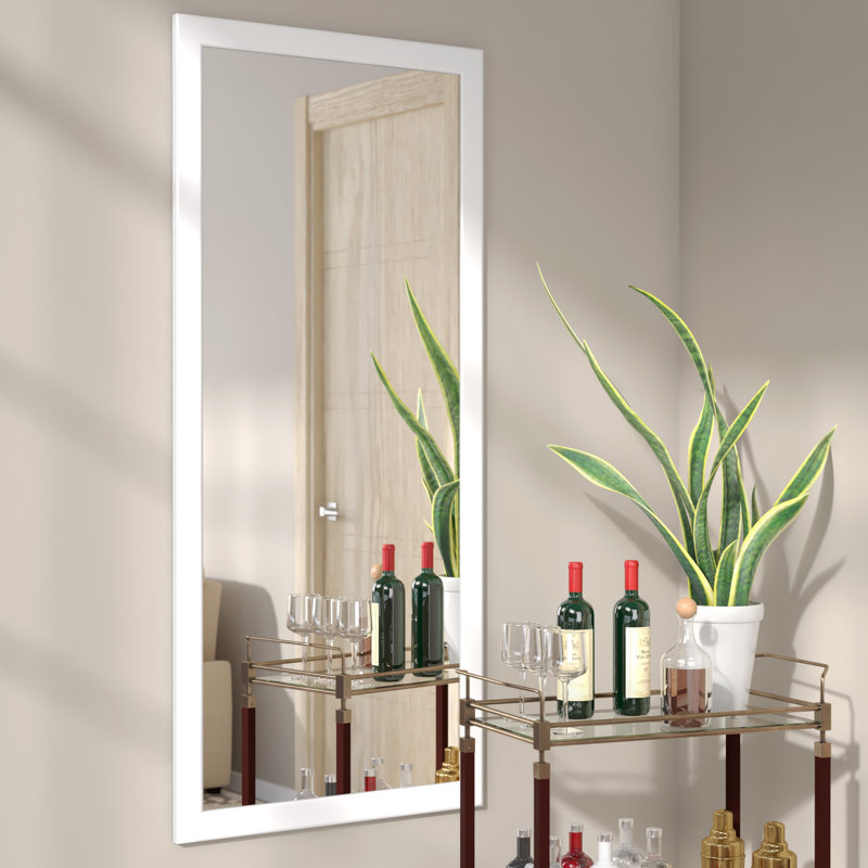 Eladia Flat Mirror, White Satin