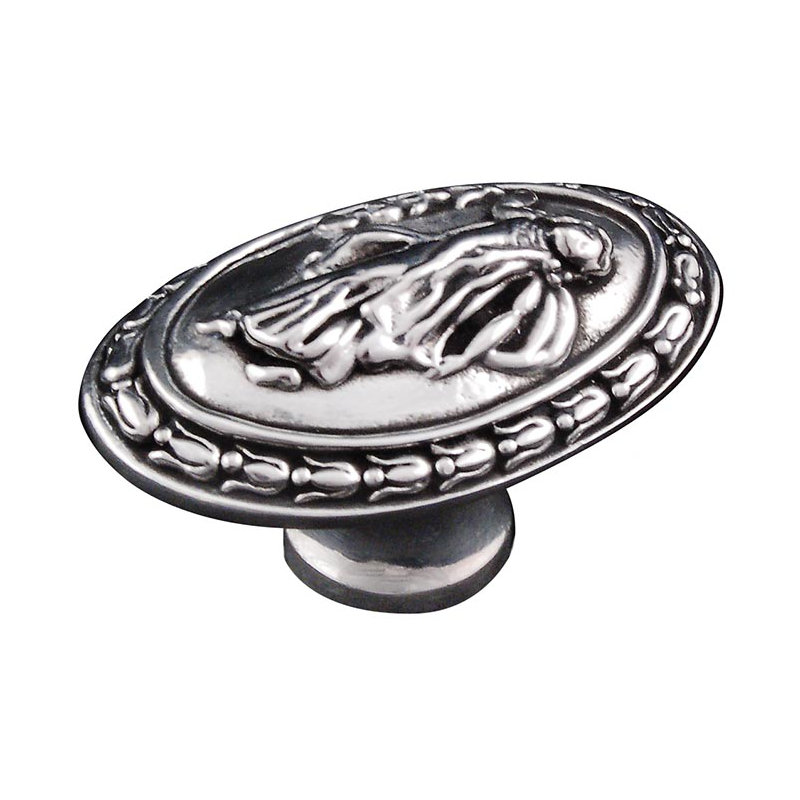 Sforza Oval Knob, Antique Silver