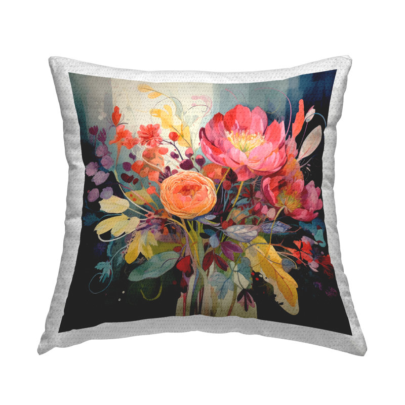 Floral Indoor/Outdoor Throw Pillow