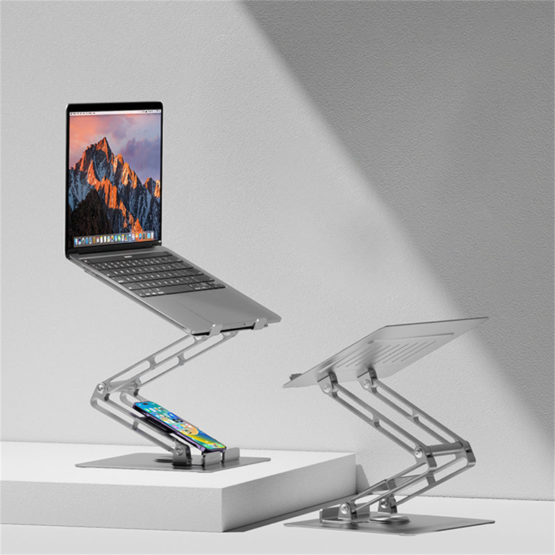 Support vertical pour ordinateur portable avec rotation à 360 °, Argent