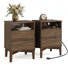 Ensemble de table de chevet Mid-Century avec tablette ouverte et station de charge