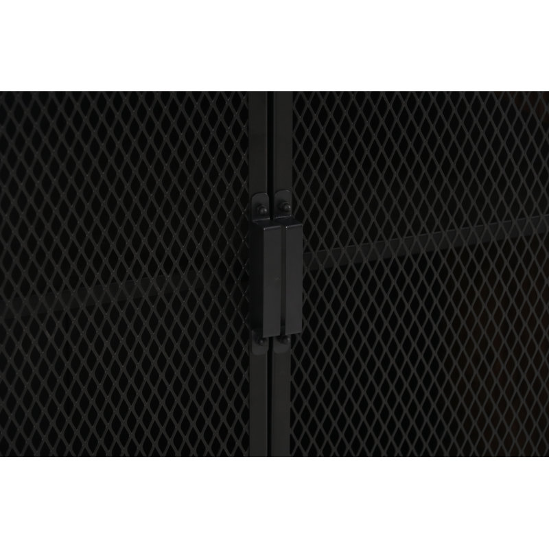 Black Industrial Freestanding 2-Door Mesh Cabinet