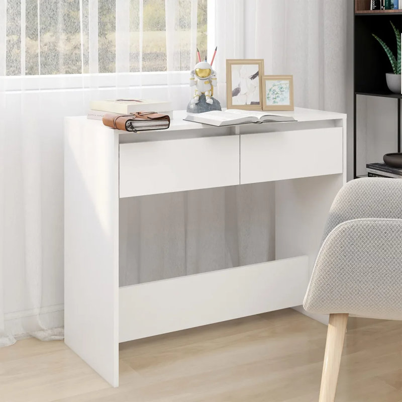 Isaish Console Table, 76.5cm H x 89cm W x 41cm D, White