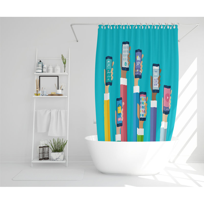Rithland Polyester Shower Curtain Set