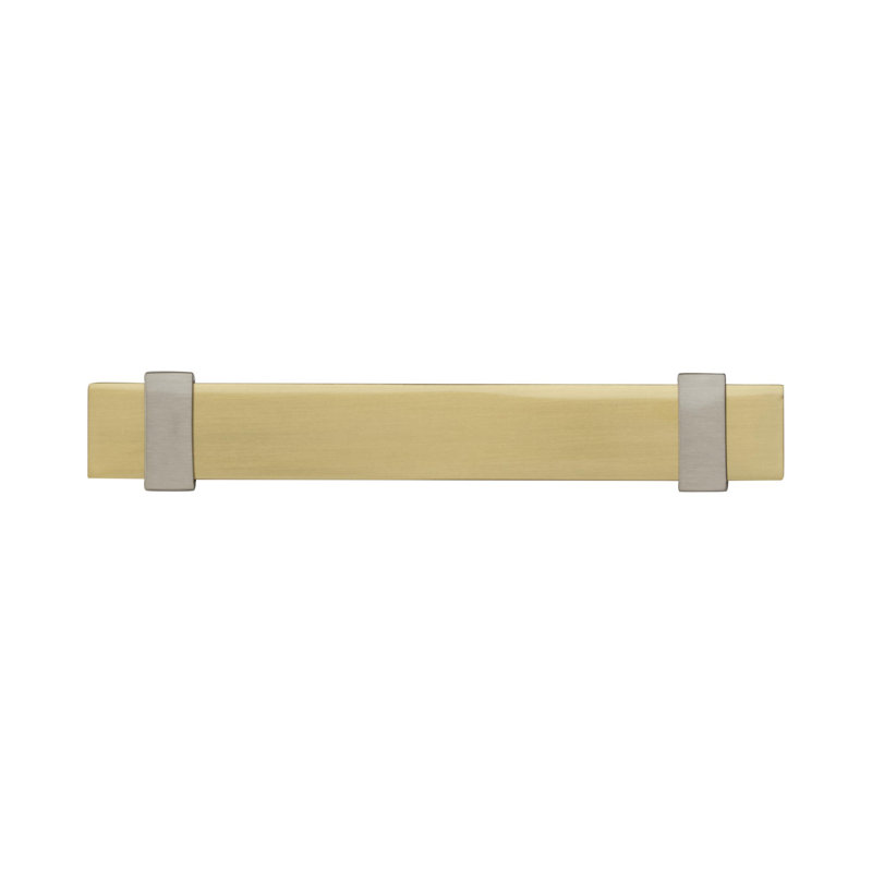 Poignée barre Overton, Or brossé / nickel satiné, 3 3/4 po D'un centre à l'autre