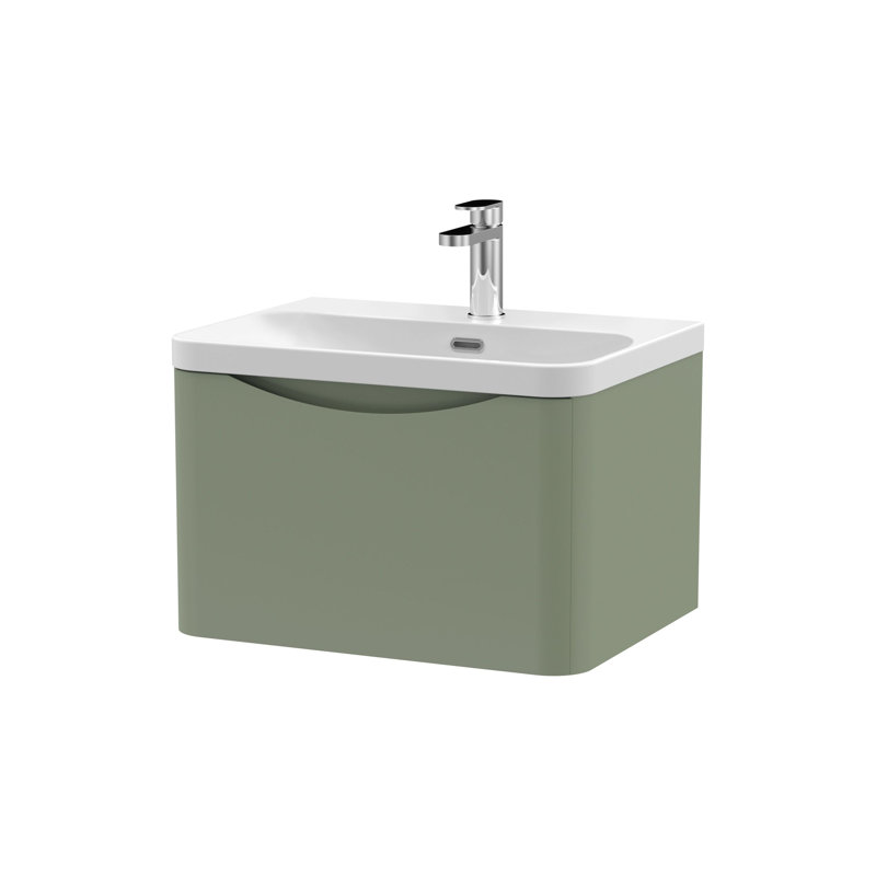 Lunar Bathroom Vanity, Satin Green, 60.7 cm W