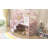 Metal Loft Bed With Roof Design And A Storage Box, Twin, Pink