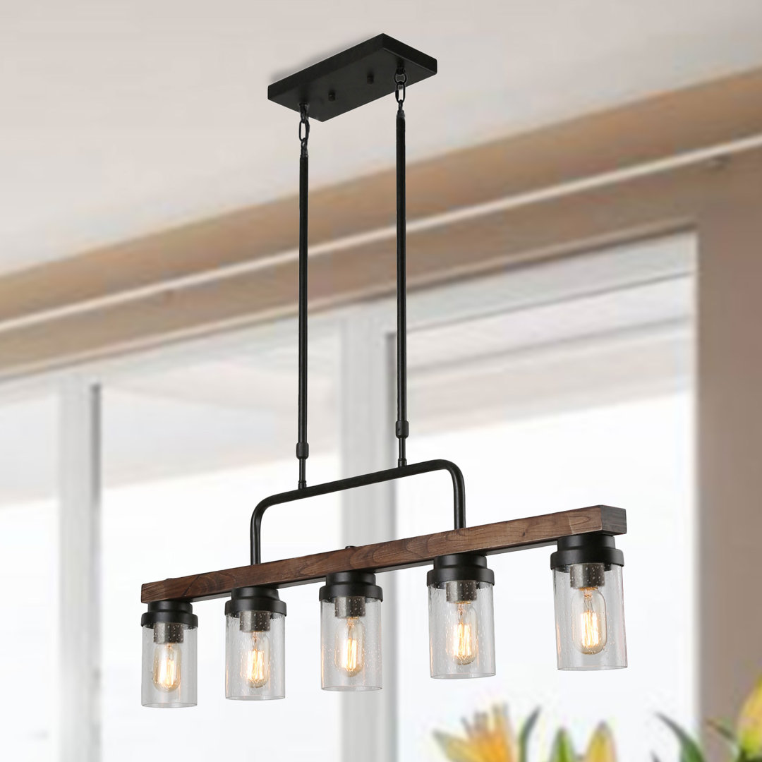 Kitchen Island Lighting Farmhouse Linear Chandelier for Dining Room Hanging Light Fixture Loon Peak®