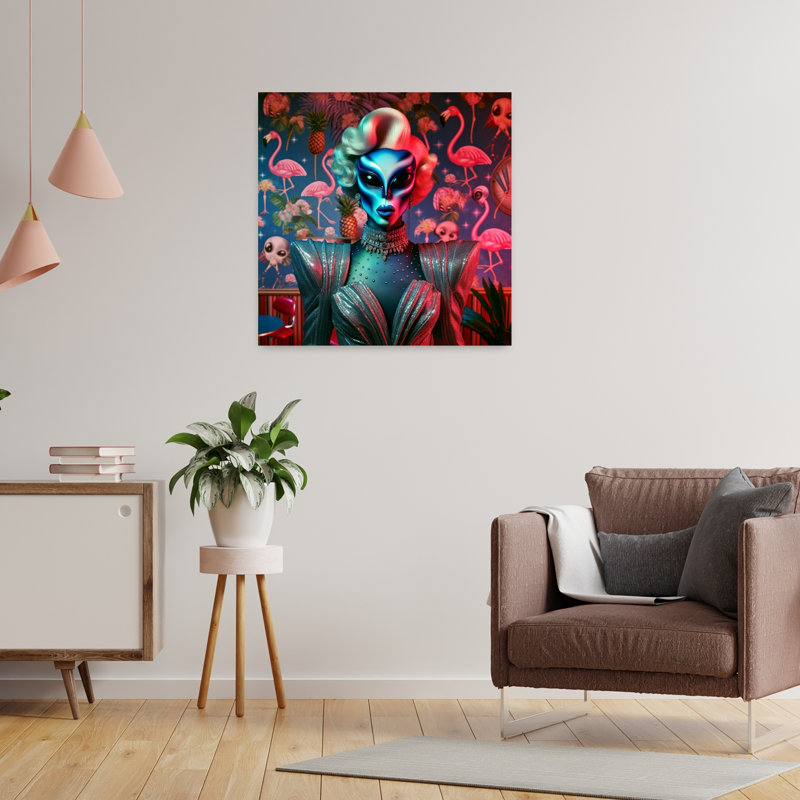Art contemporain, art contemporain abstrait surréel, H 24 po x l 24 po