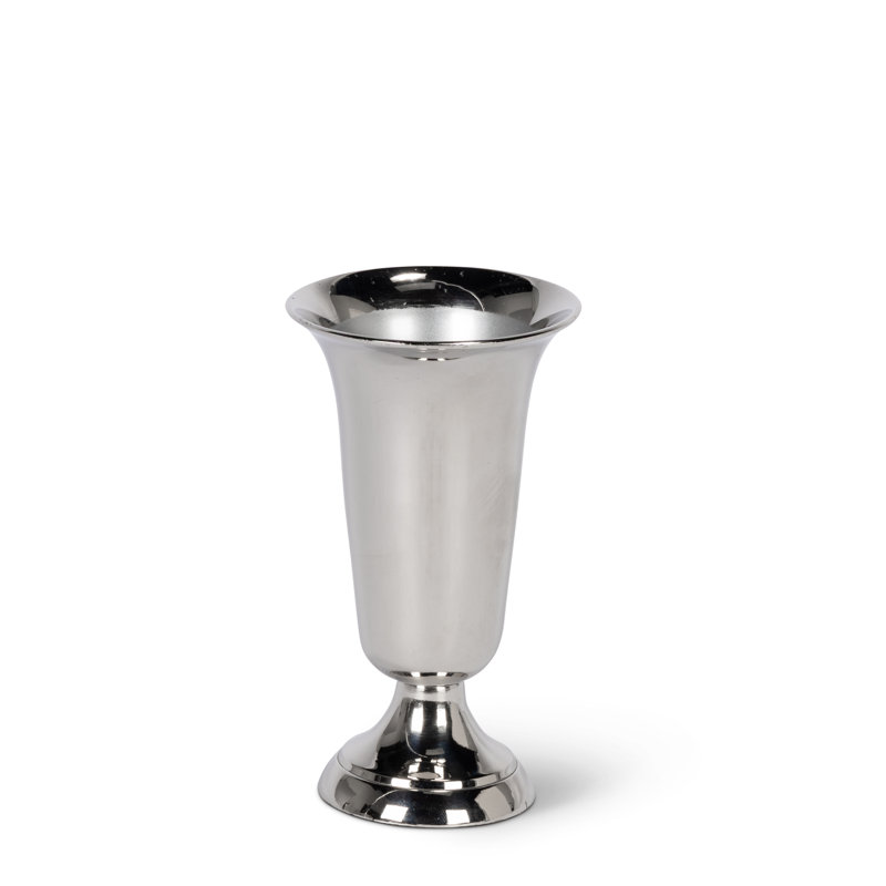 Small Fluted Aluminium Flower Vase, 6"H, small 6"h