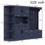 Armoire de vestibule antique de style divisé bleu, gauche et droite séparées ou ensemble, 5 armoires, 8 tablettes, surface lisse imperméable-872230423