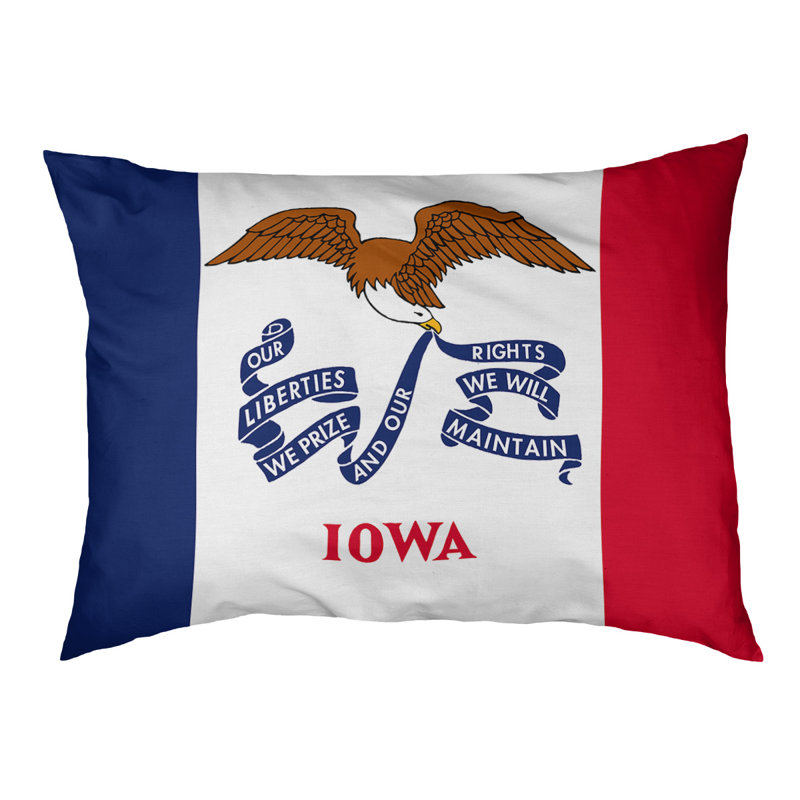 Coussin stylisé iowa flag Burien, L 32,5 po x l 42,5 po, Noir