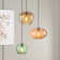  VetroMix  3 - Light Contemporary Vintage Cluster White Pendant Light with Colored Glass Shades