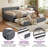 Space Saving Full Upholstered Daybed with Twin Trundle - No Box Spring Needed, Sturdy Wood Frame & Linen Fabric-645823860