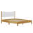 Solid Wooden Bed With  Upholstered Headboard
