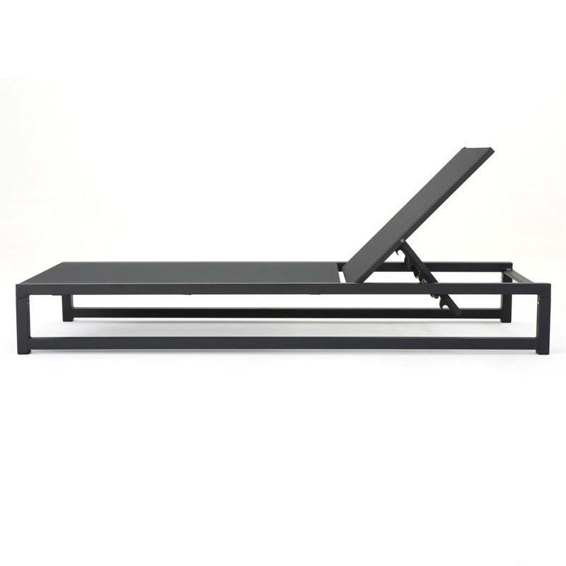 Chaise longue Venice (ensemble de 2), Noir/gris