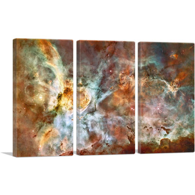 «Hubble Telescope Star naissance Carina Nebula», ensemble de 3 reproductions de photos sur toiles tendues