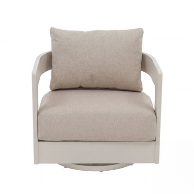 Frances Aluminum Outdoor Swivel Chair with Sunbrella Cushions