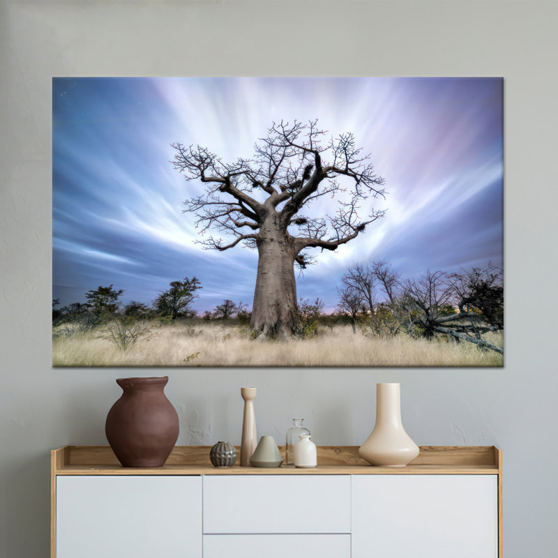 Baobab, reproduction d'art sur toile, toile tendue 1P, H: 59,1 x l: 110,2 pouces
