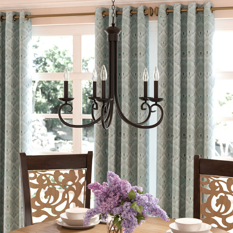 Presley 5 - Light Dimmable Classic / Traditional Chandelier, Oil Rubbed Bronze