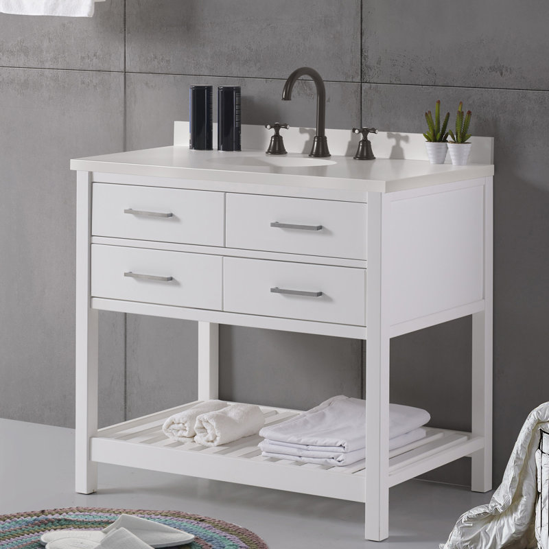 Williamsburg Traditional 36" Pine Vanity Cabinet with Nickel Hardware