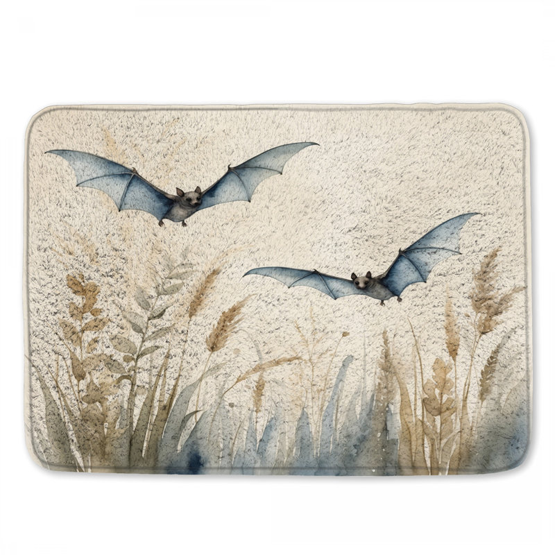 Tapis de bain Flying Bats In Field, L 34 po x L 21 po