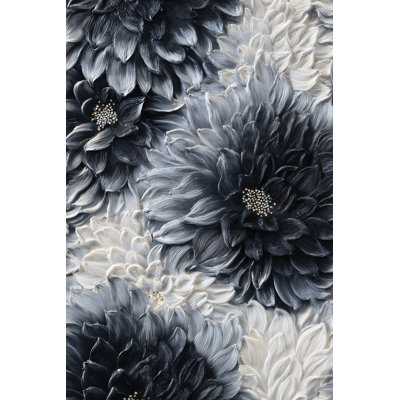 Papier peint floral gris, décoration murale moderne amovible