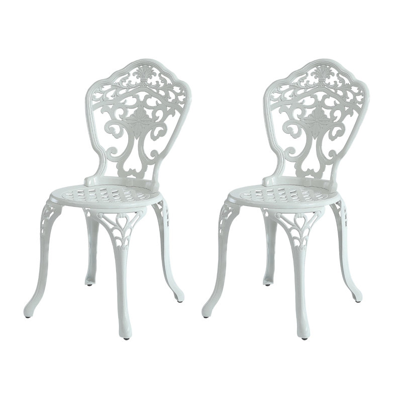 Chaise de salle à manger d'extérieur empilable Abisaid, Blanc