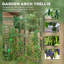 Cucumber Trellis, 6.8' Tall Arch Trellis For Climbing Plants Outdoor, A-Frame, With Plastic Coated Steel Frame And Climbing Net, Support Vegetables, Peas, Fruit & Vines, Green