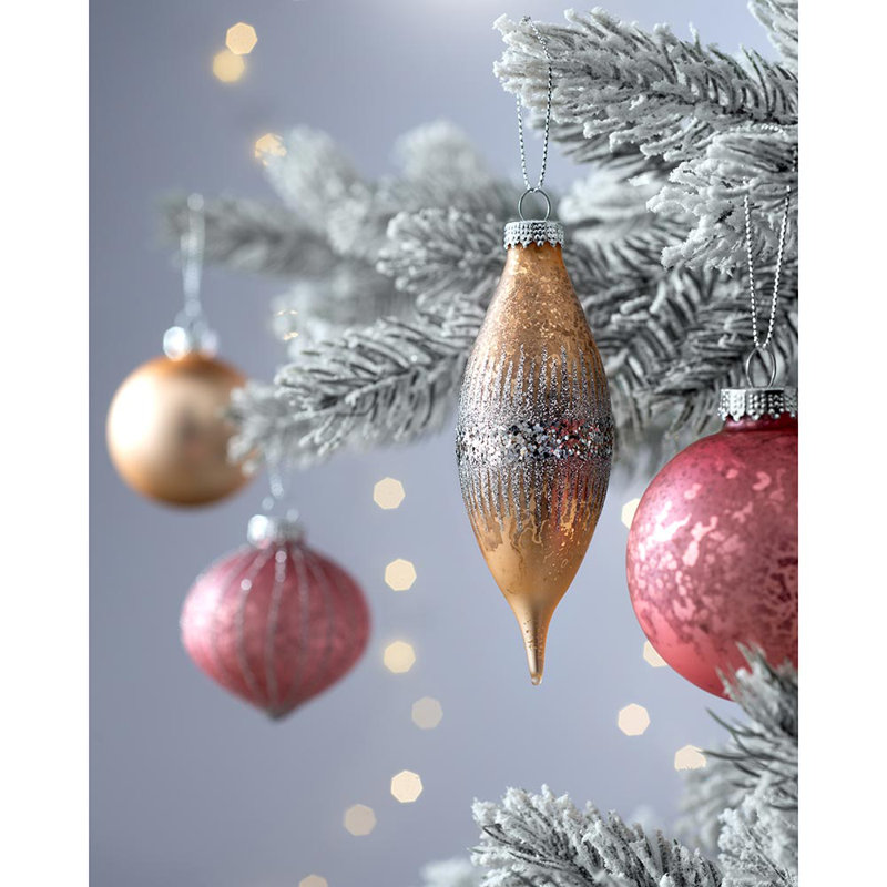 62.3cm Assorted Glass Bauble, Pink/Gold/Rose Gold
