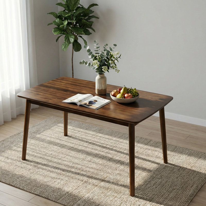 Mid Century Modern Solid Wood Dining Table