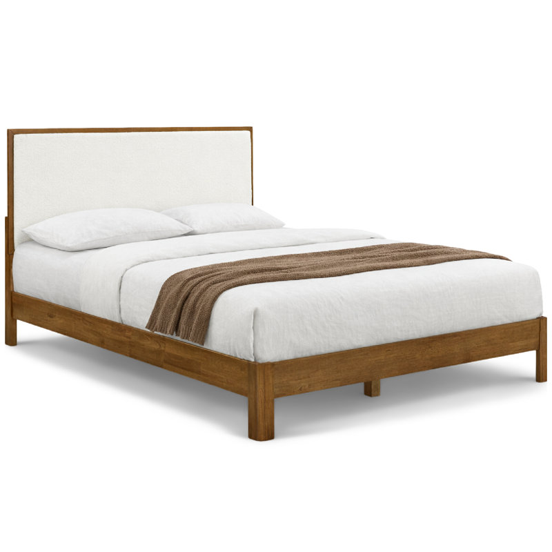 Luca Solid Wood Upholstered Boucle Bed Frame