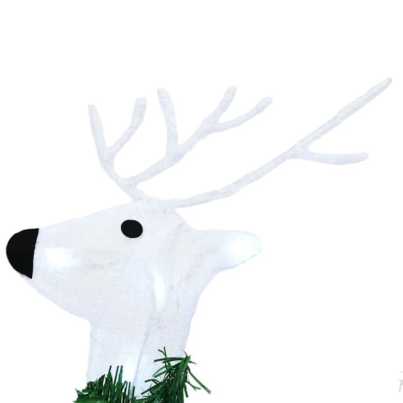 vidaXL LED Reindeers Fabric, White