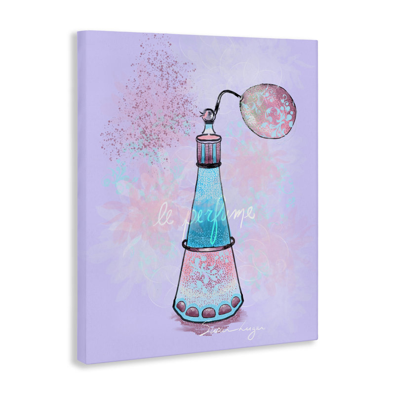Le Perfume on Purple Canvas, design by Susan Lugar, 20" H x 16" W