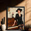 «Black Love Vintage Paris from Elegant Lady», reproduction d'art encadrée de style rétro-1013813484