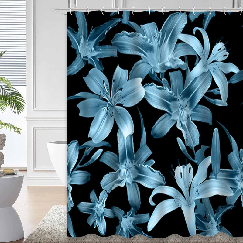 Collage monochromes artistique bleu avec 12 crochets, L 72 po x l 72 po