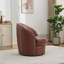 Fauteuil demi-tonneau pivotant en cuir véritable l 30 po-952332968