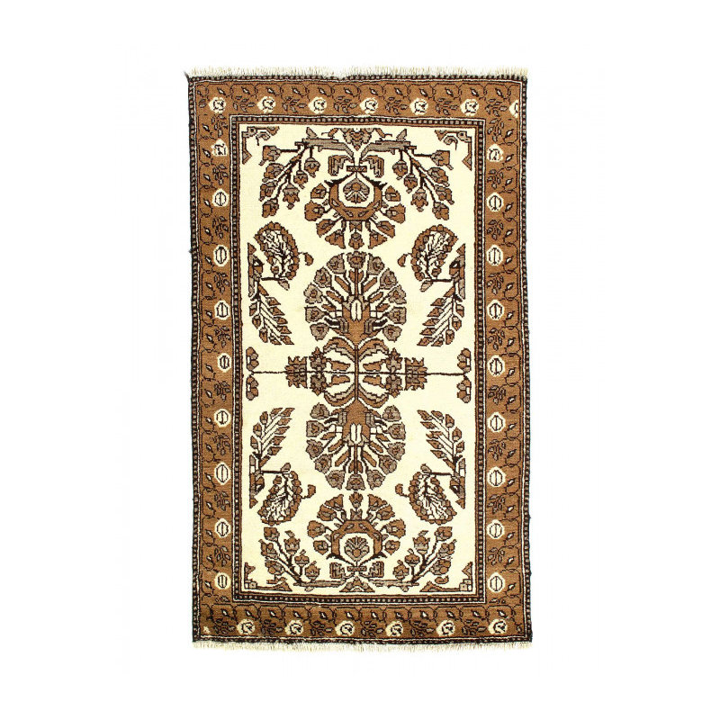 Tapis en laine d'agneau rectangulaire unique de 3 pi 9 po x 6 pi 4 po Ibson