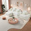 Grand canapé de coin avec rangement, canapé moderne en boucle blanche en forme de L pour la maison-724209862