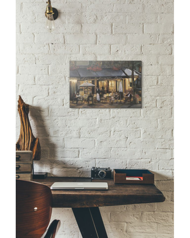 « la brasserie », reproduction de peinture à l’acrylique sur toile, H 12 po x l 18 po x P 0,75 po